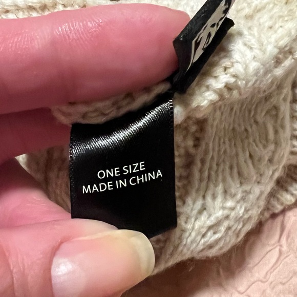 Obey Cream Cuffed Pom Pom Knit Beanie - Picture 7 of 7